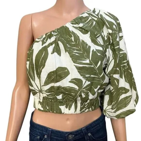 Abercrombie & Fitch Tropical Linen Crop Top Size Small - Picture 4 of 7